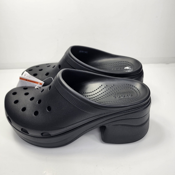 Crocs Siren Clogs High Unisex Heels Platform Slippers Men's 10 Women' 12 Black - Picture 9 of 13